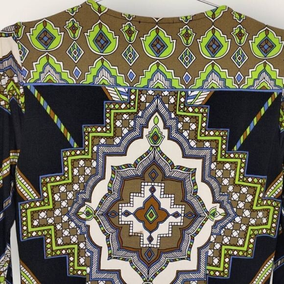 Hale Bob Womens Dress Sz Small Black Green Jersey Shift Whimsicore‎ Cottagecore - Picture 4 of 10